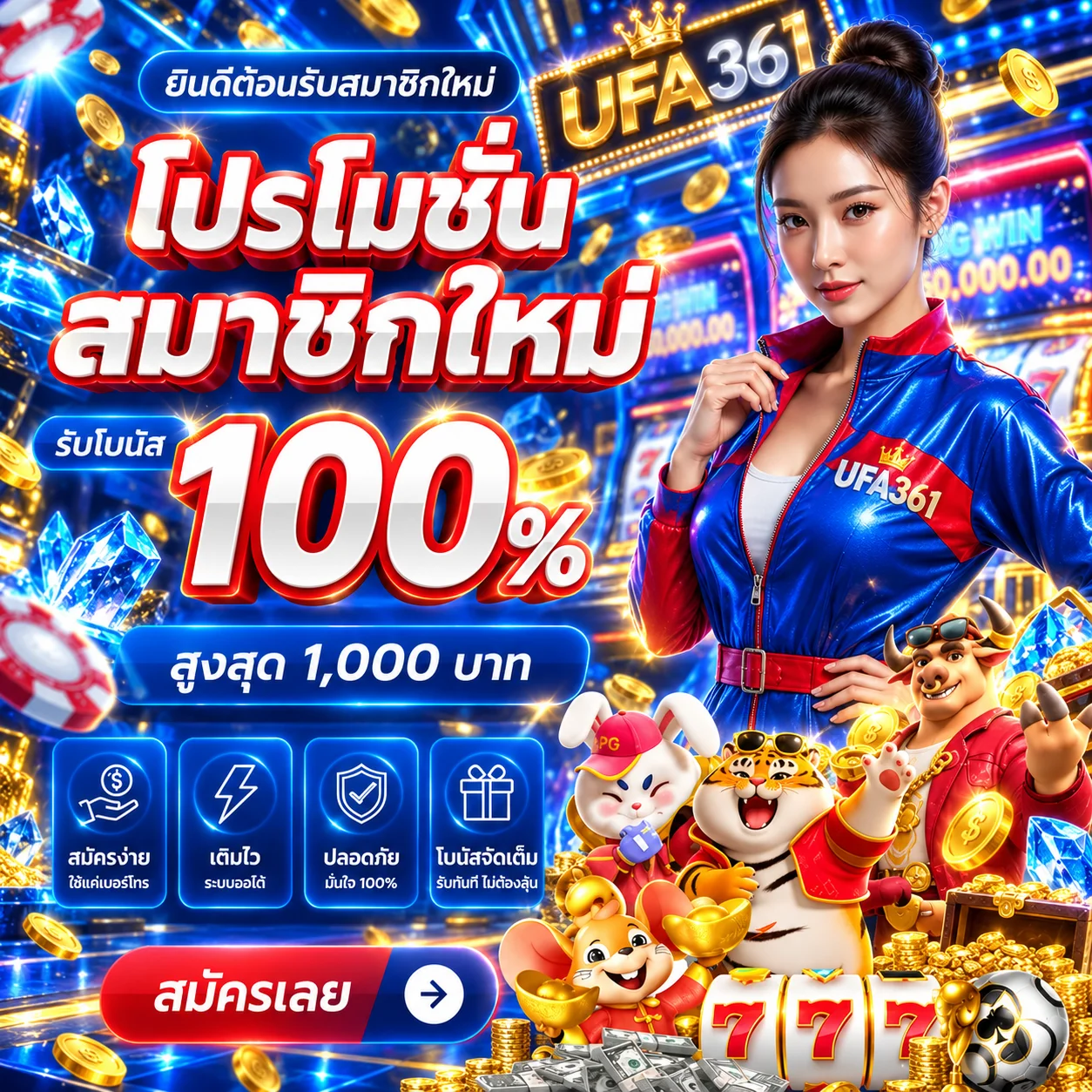 โปรโมชั่นทดลองเล่น PG Soft บน UFA361